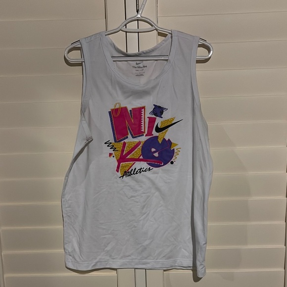 Nike White Tank Top with Boxy Relaxed Fit - Picture 2 of 4